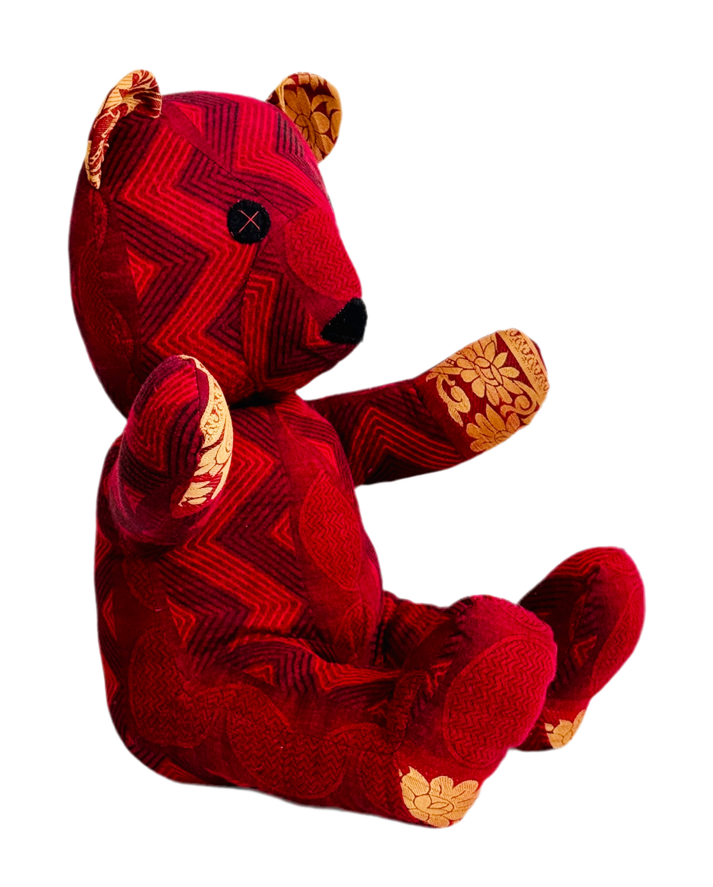 Saribear upcycled & handmade from textile waste cotton saris.