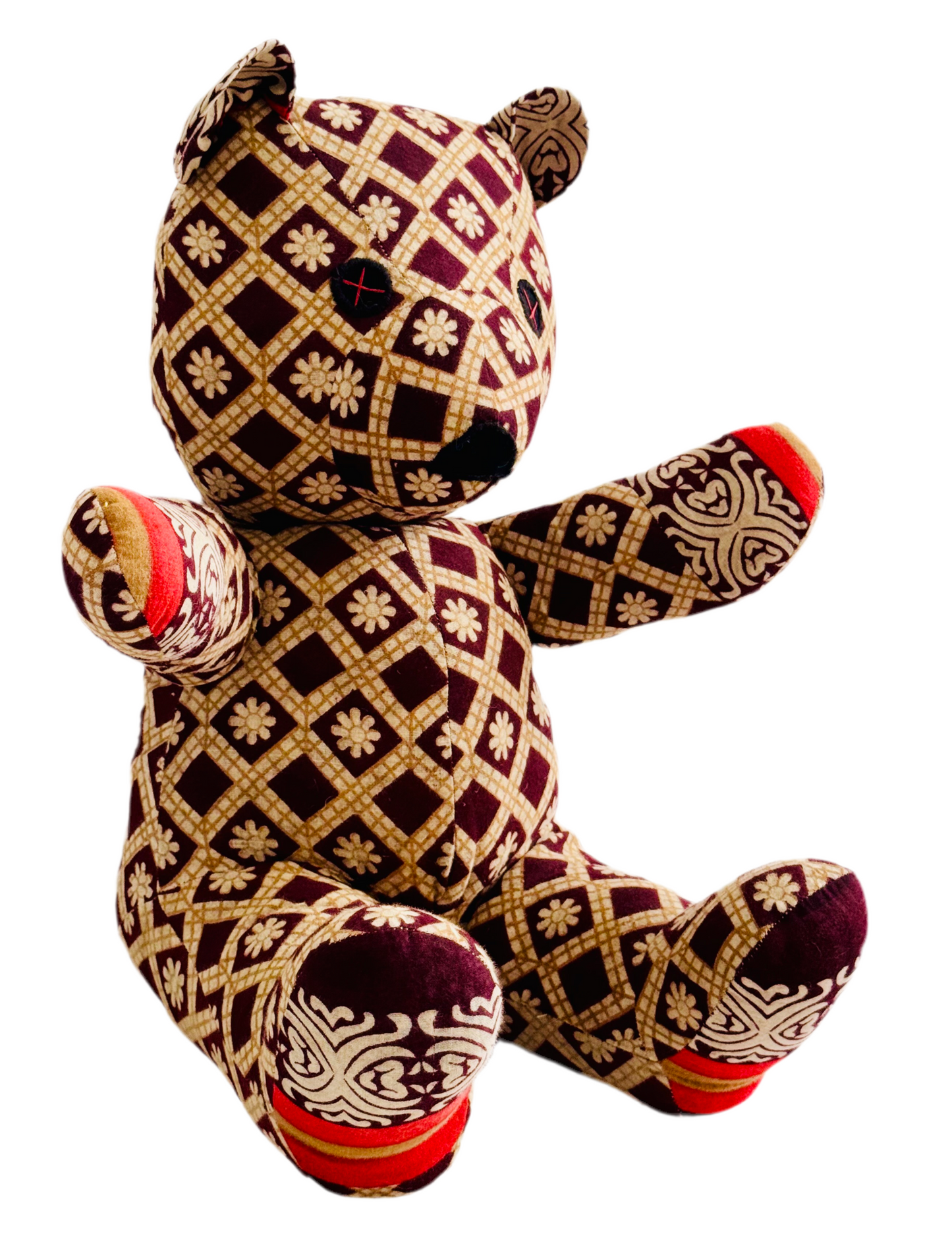 Saribear upcycled & handmade from textile waste cotton saris.
