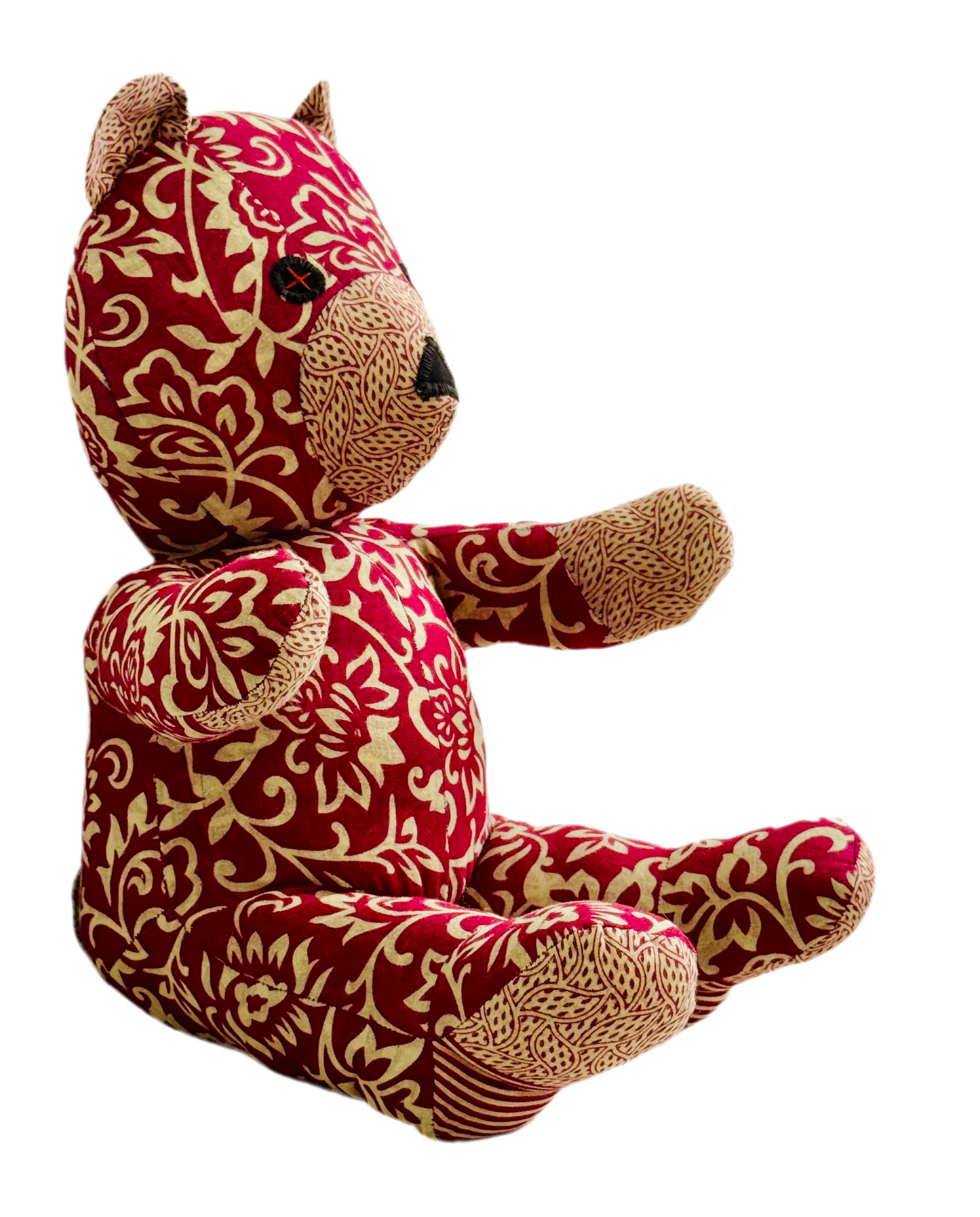 Saribear upcycled & handmade from textile waste cotton saris.