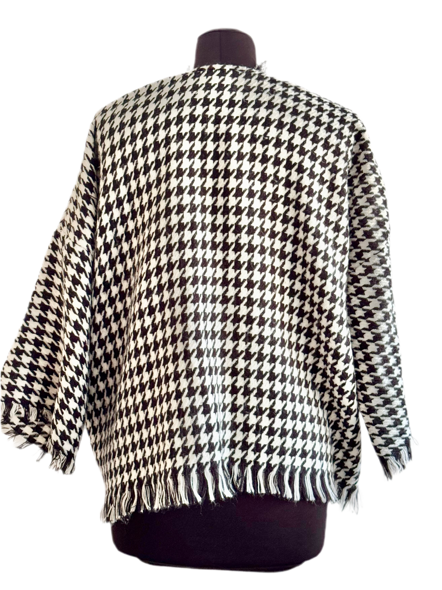 The desi jacket Upcycled & handmade from textile waste is a one size fits most easy to wear style.