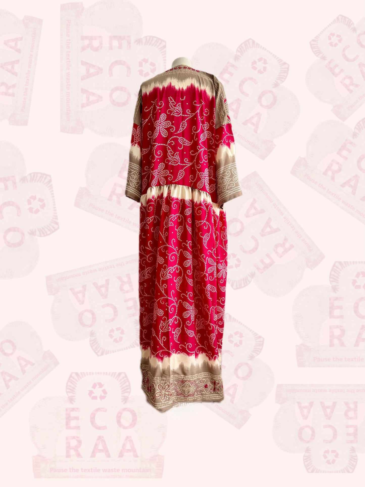 The Boho desi Upcycled & handmade from textile waste is a one size fits most easy to wear style.