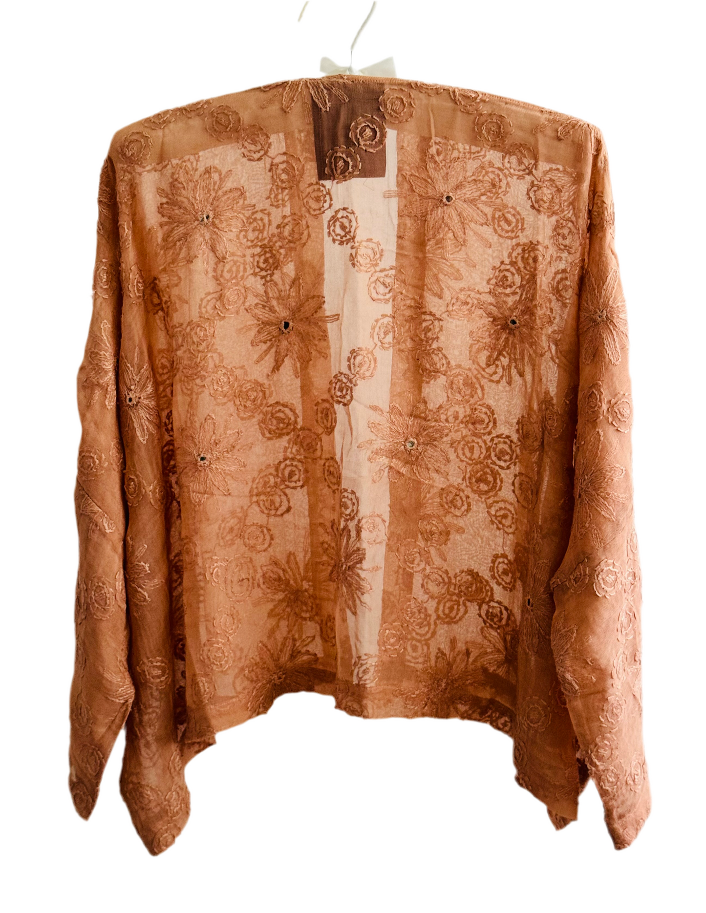 The desi jacket Upcycled & handmade from textile waste is a one size fits most easy to wear style.