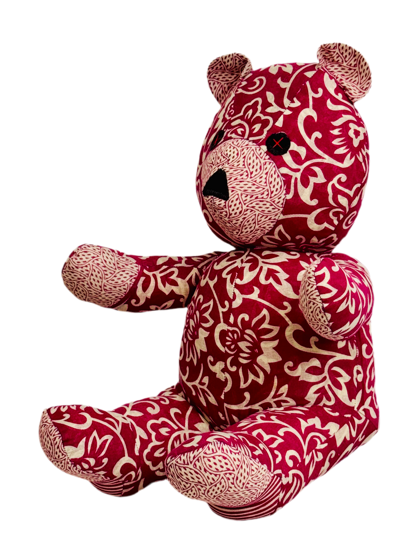 Saribear upcycled & handmade from textile waste cotton saris.