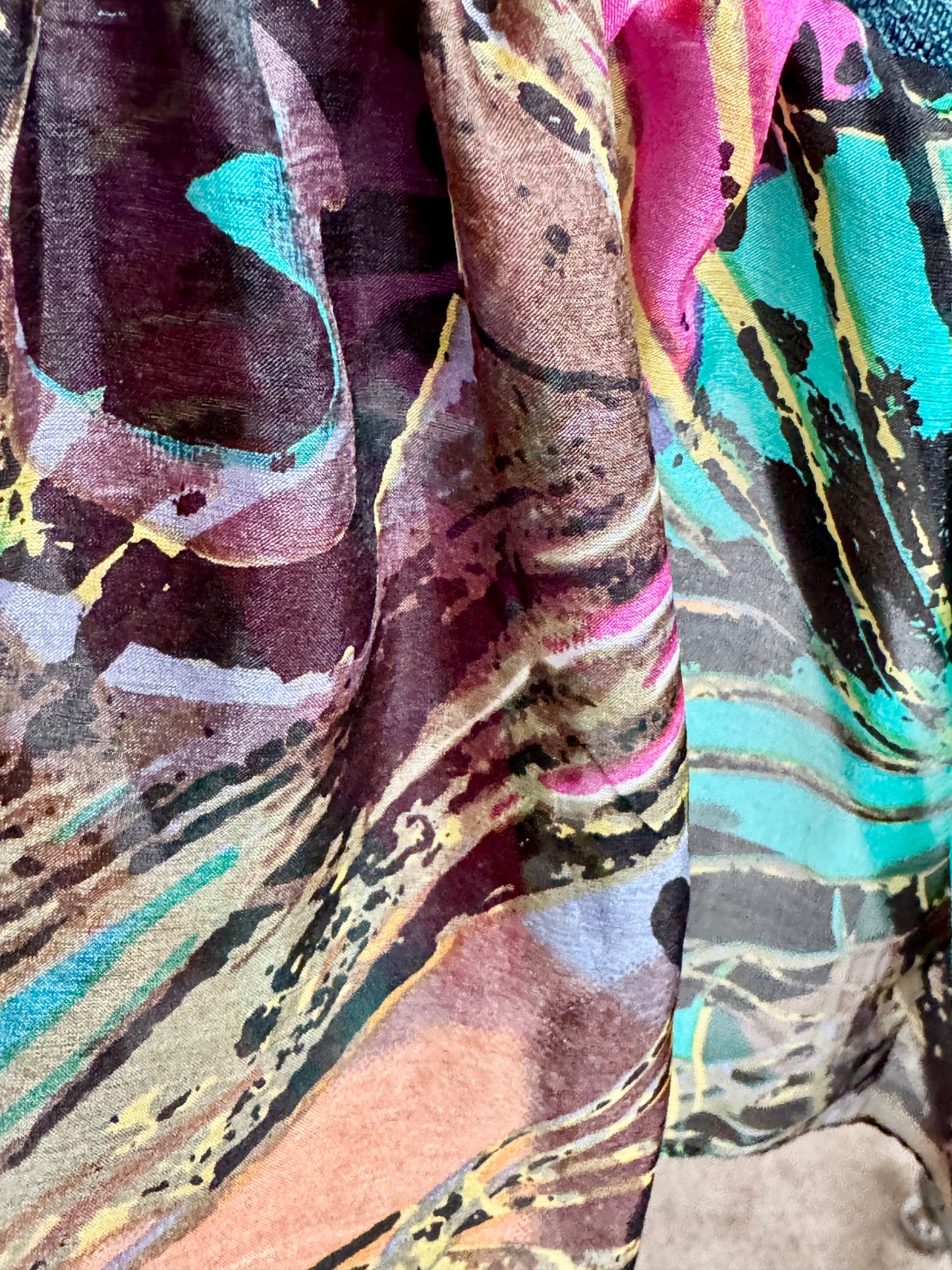 The desi jacket Upcycled & handmade from textile waste is a one size fits most easy to wear style.