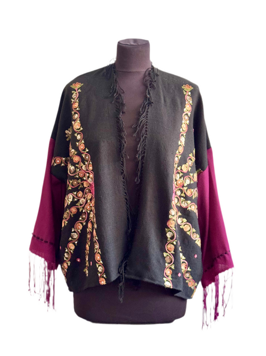 The desi jacket is a one size fits most easy to wear style.