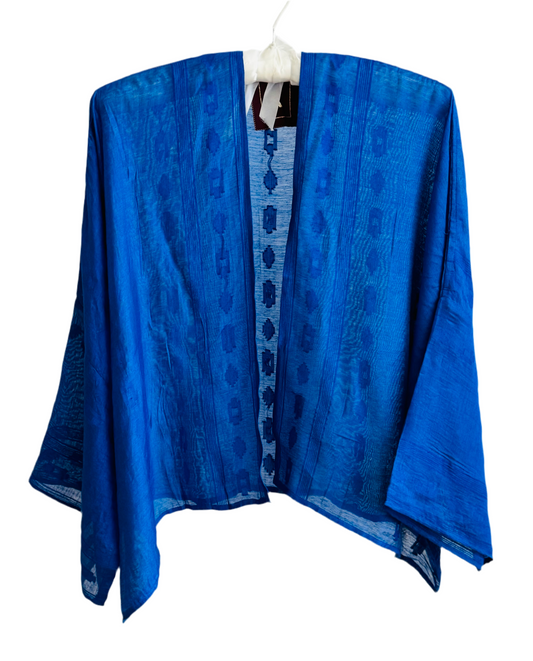 The desi jacket is a one size fits most easy to wear style.