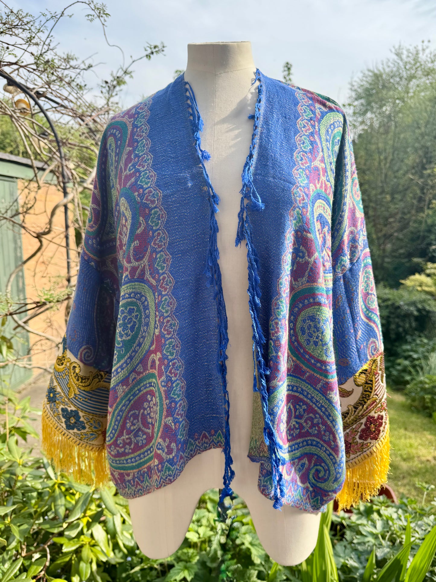 The desi jacket  Upcycled & handmade from textile waste is a one size fits most easy to wear style.