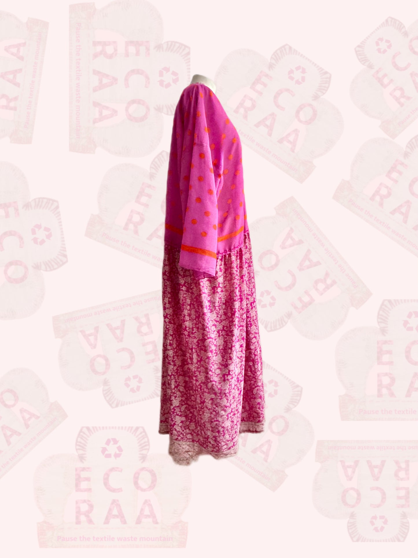 The Boho desi Upcycled & handmade from textile waste is a one size fits most easy to wear style.