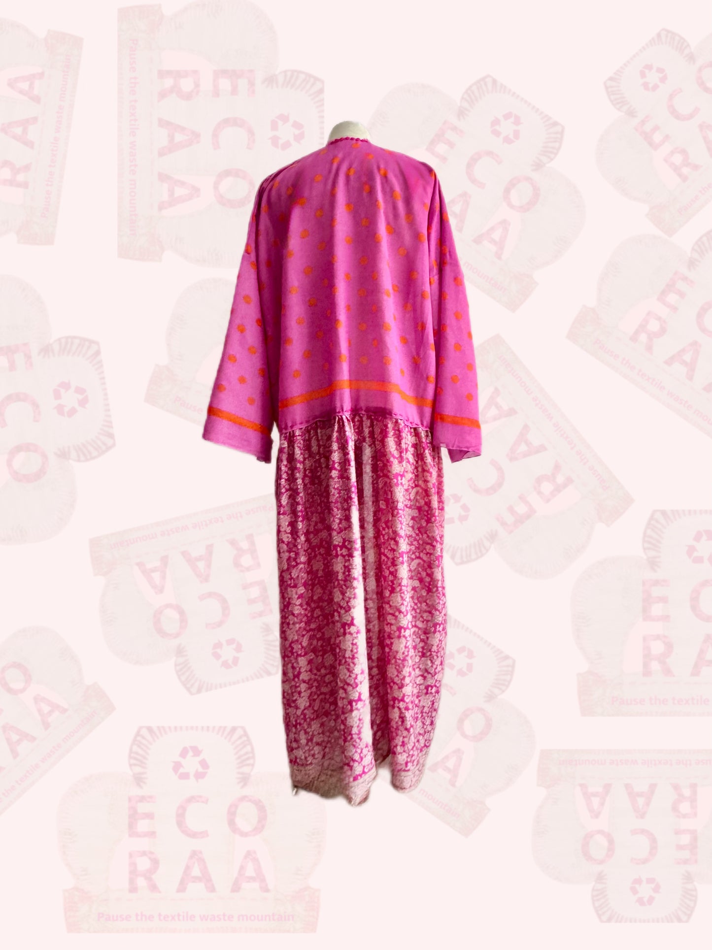 The Boho desi Upcycled & handmade from textile waste is a one size fits most easy to wear style.